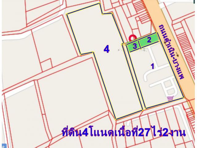 ที่ดิน27ไร่ครึ่งตัวเมืองดำเนินสะดวกตรงข้ามโรงพยาบาลขาย250ล้าน