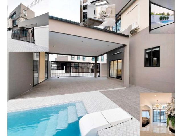 เป็นส่วนตัว 90 ตรว. ติดอมตะนคร Pool villaหรู 3ชั้น 5นอน 7น้ำ 445
