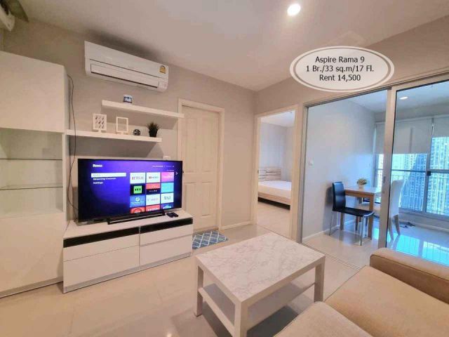 เช่า- Aspire Rama 9/1 ห้องนอน/ 33 ตร.ม. /ชั้น 17 ใกล้ MRT พระราม 9 เช่า 14,500