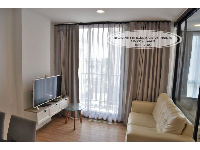 เช่า- Notting Hill The Exclusive เจริญกรุง 93/1 bedroom / 32 ตร.ม. /ชั้น 4 ใกล้ BTS สะพานตากสิน / เช่า 12,000