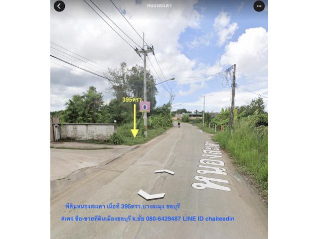 ###ขายที่ดินหนองสะเดา บางละมุง เนื้อที่ 395ตรว. ใกล้ถนนตัดใหม่ ทล.3009 ###