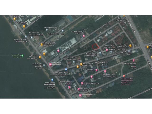 ขายที่ดิน ทำเลเหมาะทำพูลล่า ใกล้หาดจอมเทียน พัทยา, ใกล้แหล่งชุมชน, ใกล้โรงแรมและรีสอร์ท