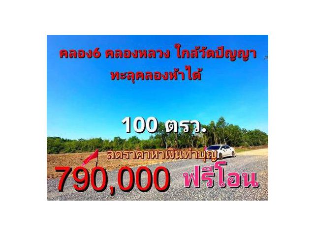 ขาย ที่ดิน ~ TP-PS 0036
~ คลอง 6 คลองหลวง ปทุมธานี 100 ตร.วา