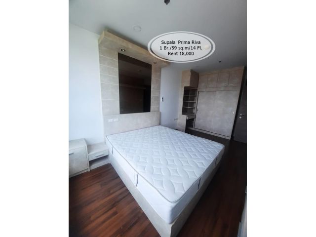 เช่า- Supalai Prima Riva /1 ห้องนอน / 59 ตร.ม. /ชั้น 14  เช่า 18,000