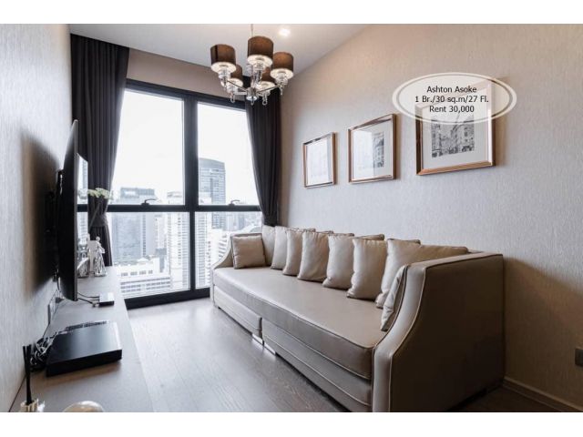 เช่า- Ashton Asoke / 1 ห้องนอน/30 ตรม./ชั้น 27 /ติด MRT สุขุมวิท เช่า 30,000