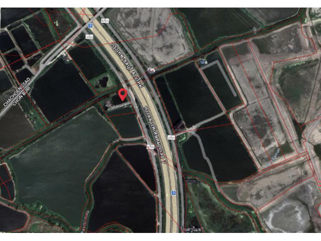 ขายที่ดิน (EEC) 4-2-40 ไร่ เป็นพื้นที่สีม่วงลายจุด ติดถนนคู่ขนานมอเตอร์เวย์ ราคา 7 ล้านบาท/ไร่