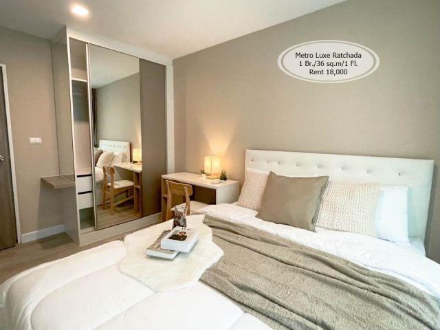 เช่า- Metro Luxe รัชดา/1 ห้องนอน/ 36 ตร.ม. /ชั้น 1 ใกล้ MRT ห้วยขวาง เช่า 18,000