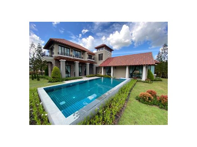 บ้านหรู เขาใหญ่ 425 ตร.วา พร้อมสระว่ายน้ำ เฟอร์ครบ พร้อมอยู่ ทะเลสาบกลางหมู่บ้าน Bella Del Monte ใกล้เขตป่าเพียง 250 เมตร หมูสี โป่งตาลอง