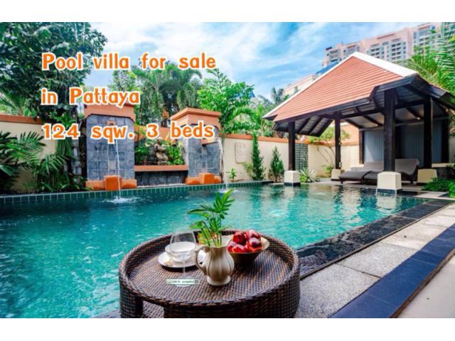ขาย Pool villa Pattaya 124ตรว. 2 ชั้น 3 นอน พร้อมเฟอร์ อยู่ในหมู่บ้านใหญ่