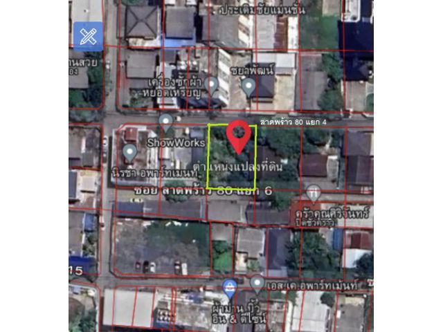 ขายที่ดินเปล่า ซ.ลาดพร้าว 80 แยก 4 ใกล้รถไฟฟ้าสายสีเหลือง ขนาด 100 ตารางวา