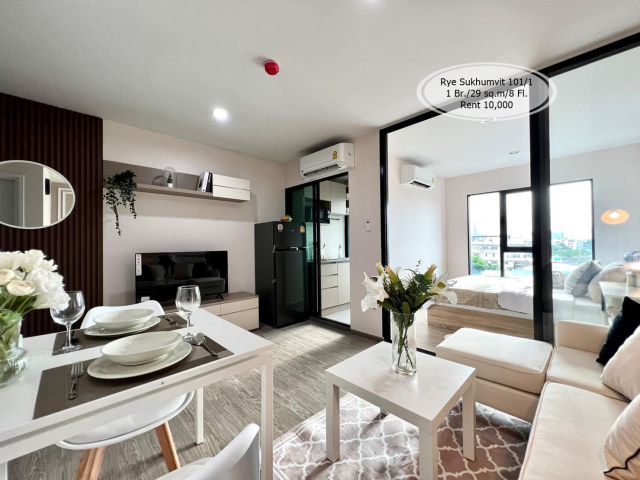 เช่า- Rye Sukhumvit 101/1/ 1 ห้องนอน /29 ตรม./ชั้น 8 /ใกล้ BTS ปุณณวิถี เช่า 10,000