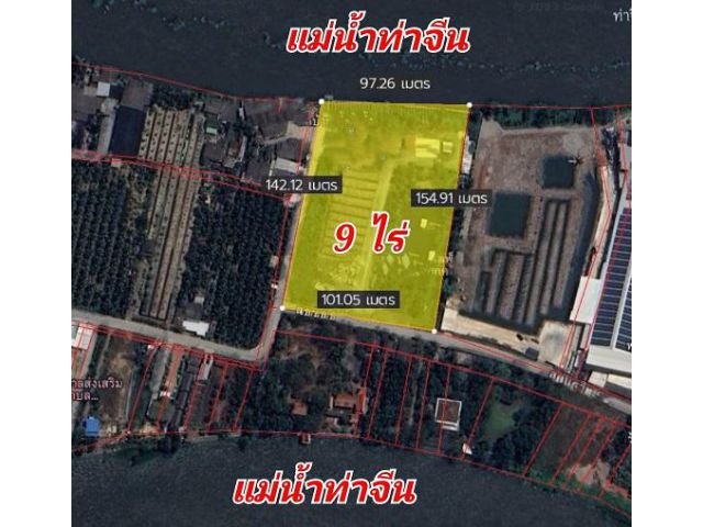 ขายที่ดินริมแม่น้ำนครชัยศรี 9-0-25 ไร่ ที่ดินสวย 48 ล้านบาท