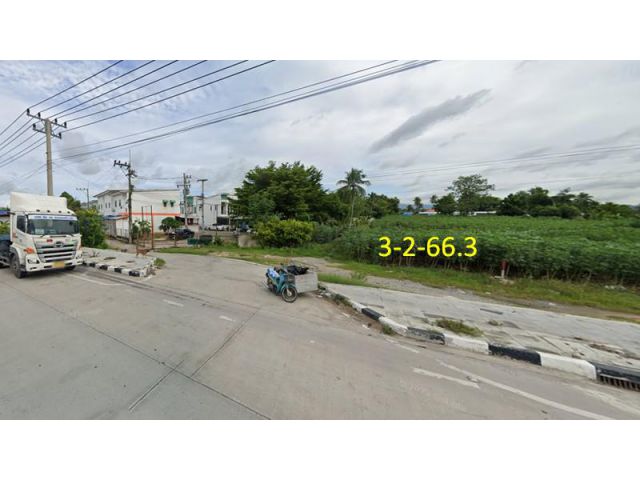 ที่ดิน 3 ไร่ 2 งาน 66.3 ตรว ผัง สีม่วงลาย ติดถนน 331- แหลมฉบัง  ตรงข้ามปิ่นทอง2