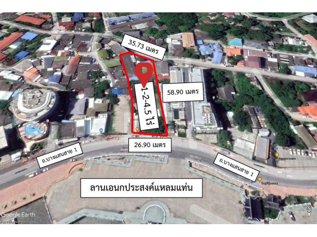 ที่ดินติดถนนหาดแหลมแท่น 604ตรว. เหมา 230ล้าน ต.แสนสุข อ.เมือง จ.ชลบุรี - ที่ดินติดถนนฝั่งตรงข้ามทะเลโซนหาดแหลมแท่นหน้ากว้างติดถนนประมาณ 26.