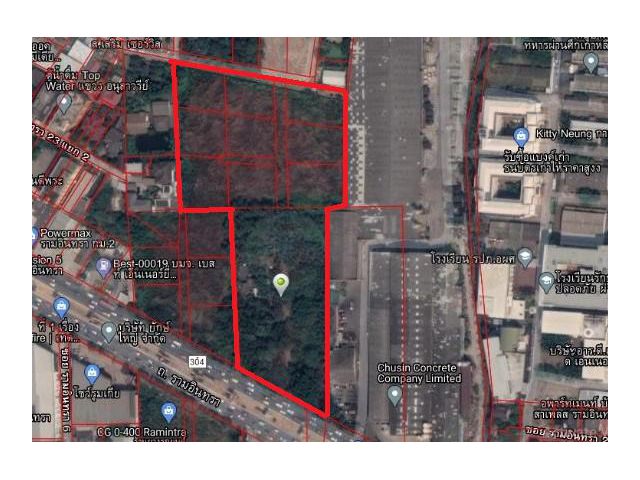 ที่ดินริมถนนรามอินทรา กม2 ที่ดินบางเขน 13.5 ไร่ แนวรถไฟฟ้าสายสีชมพู ลาดปลาเค้า ติดถนนรามอินทรา ใกล้ BIGC ห้างเซ็นทรัลราม