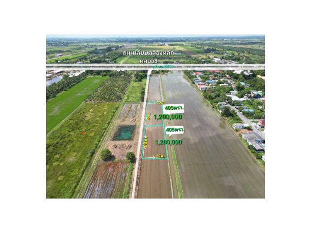 ขาย ที่ดิน 
~ TP - V 0085
~ คลอง 8 บึงบอน หนองเสือ ปทุทธานี 100 ตร.วา