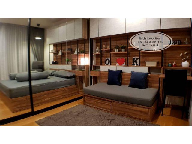 เช่า- Noble Revo Silom/ 1 ห้องนอน / 33 ตรม./ชั้น 14 ใกล้ BTS สุรศักดิ์ เช่า 17,000