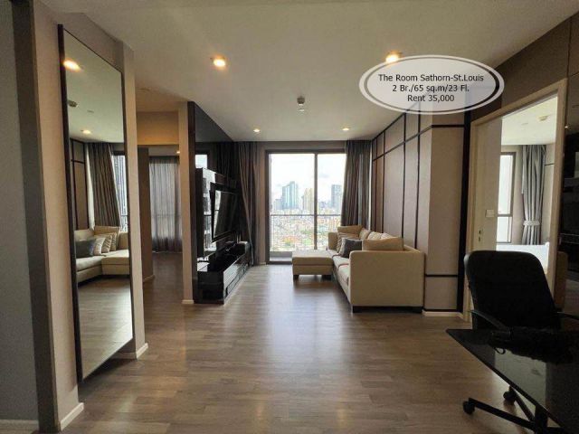 เช่า- The Room Sathorn-St.Louis / 2 ห้องนอน /65 ตรม./ชั้น 23 / เช่า 35,000
