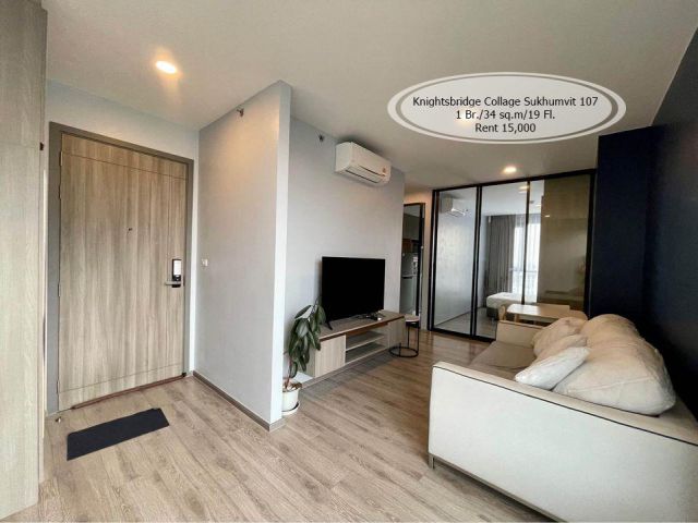 เช่า- Knightsbridge Collage สุขุมวิท 107/ 1 ห้องนอน /34 ตรม./ชั้น 19 /ใกล้ BTS แบริ่ง เช่า 15,000