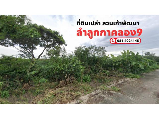 ขายที่ 80.3 ตารางวา หมู่บ้านบ้านสวนเก้าพัฒนา ลำลูกกาคลอง9