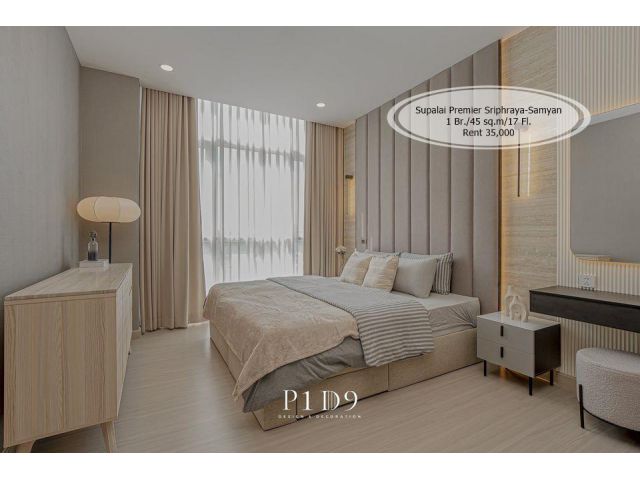 เช่า- Supalai Premier สี่พระยา-สามย่าน/ 1 ห้องนอน /45 ตรม./ชั้น 17 / ใกล้ MRT  สามย่าน เช่า 35,000