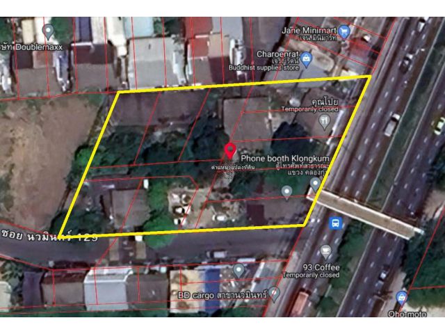 79129 – ขายด่วน! ที่ดิน 1-1-23 ไร่ ติดถนนนวมินทร์ ปากซอยนวมินทร์ 129 คลองกุ่ม บึงกุ่ม