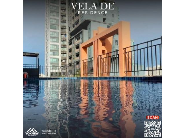 ว่างให้เช่าคอนโด Vela de Residence ห้องตกแต่งมาแล้ว วิวสวย พร้อมให้เข้าอยู่  ใกล้ BTS สะพานควาย เพียง 600 ม.