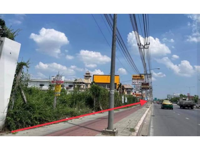 R624-088 ขายที่ดิน 4-3-55 ไร่ ติดถนนราชพฤกษ์ ที่ดินสวย ทำเลดี ถมแล้ว  หน้ากว้างประมาณ64เมตร ที่ดินอยู่ในแหล่งความเจริญย่าน