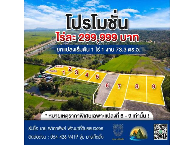 ขายที่ดิน (ยกแปลงเนื้อที่ 1 ไร่ 1 งาน 73.3 ตร.ว.) ฟรีโอน