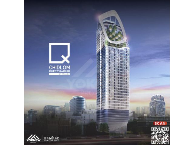 ให้เช่า1 BED 1 BATH คอนโด Q Chid Lom – Phetchaburi ห้องตกแต่งมาแล้ว วิวสวย