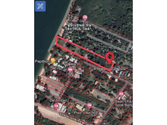 ขายที่ดินแปลงสวยติดทะเลชายหาด 6 ไร่เศษ ต.บางเสร่ อ.สัตหีบ จ.ชลบุรี