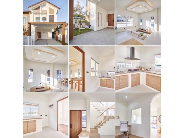 ขายบ้านสร้างใหม่สองชั้น Minimal-Nordic Style อ.หางดง เชียงใหม่ ใกล้เมือง ใกล้สนามบิน หน้าบ้านไม่ติดใคร