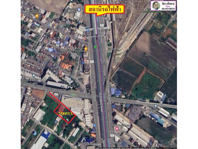 Vายที่ดิน+บ้าน+โกดัง เนื้อที่ 1-3-58 ไร่ (758 ตร.วา) ใกล้สถานีรถไฟฟ้าคลองบางไผ่ อำเภอบางบัวทอง จ.นนทบุรี