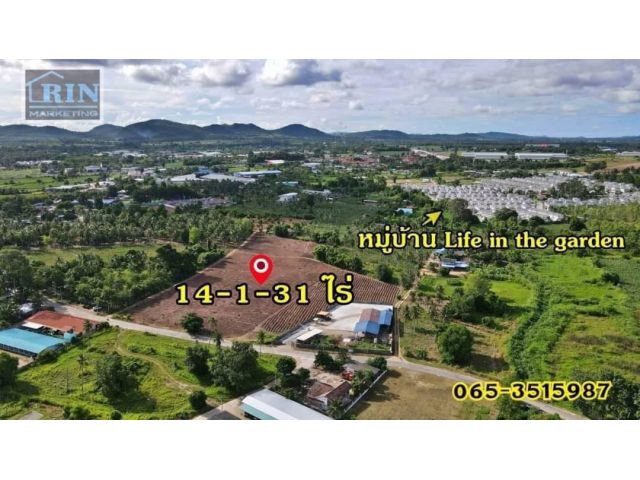 R0624-026 ขายที่ดินตะเคียนเตี้ย บางละมุง ชลบุรี ติดถนนทุกด้าน ติดน้ำ​ ไฟ​ ครบ​ เหมาะสำหรับทำโครงการจัดสรร. ถนนสายมาวังตะเคียนเตี้ย