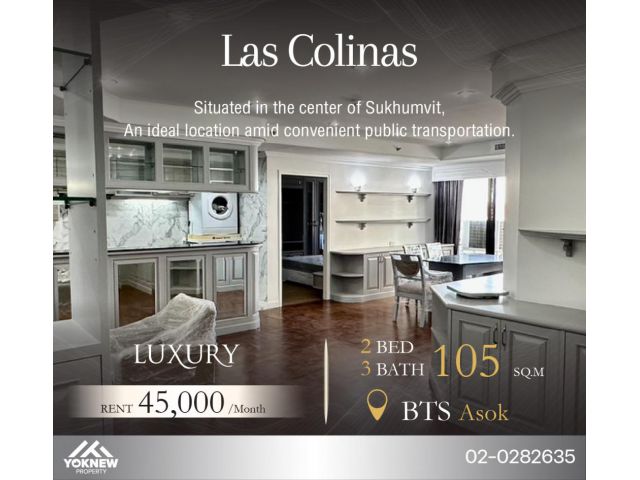 เช่า Las Colinas ห้องขนาดใหญ่ 2 ห้องนอน 3 ห้องน้ำ วิวสวย  Renovate ใหม่สไตล์  Modern Luxury