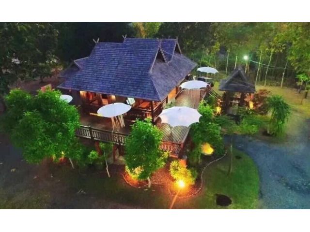 ให้เช่าบ้านไม้สักทรงไทย เนื้อที่ 4-1-24 ไร่ ราคาเช่า 30,000บาท สามารถทำธุรกิจให้เช่า