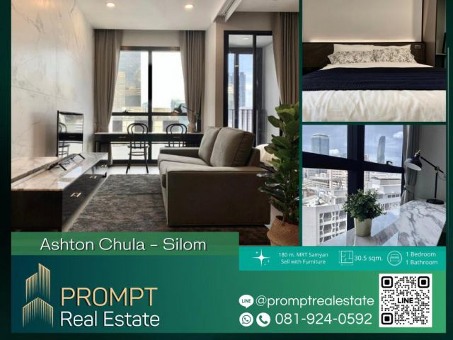 -Special Price- Ashton Chula-Silom Fully Furnished size 30.5 ตรม.