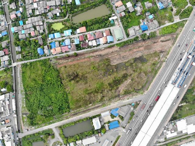 AS026 ขายที่ดินสวย ผังเมืองเขียวเข้ม ที่ดินติดถนนสามด้าน ขนาดที่ดิน 31-1-32.1 ไร่ ด้านหน้าติดถนนพระราม 2 กรุงเทพมหานคร