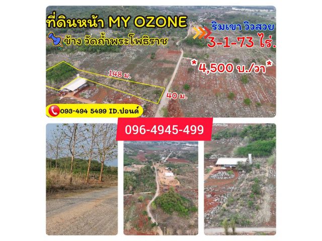 #ที่ดินเขาใหญ่ ใกล้My Ozone 3-1-73 ไร่.(ตรว.ล่ะ 4,500 บาท) | ตัดใจขาย ยกแปลง 6.2 ล้าน | หน้าวัดถ้ำพระโพธิราช ต.วังไทร