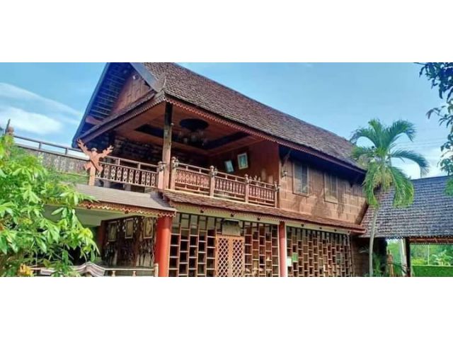 ขายบ้านสวนเรือนไทยประยุกต์ไม้สักร่มรื่นโฉนดพร้อมโอน