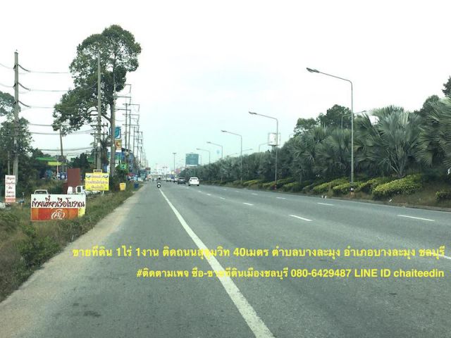 @@ขายที่ดินติดถนนสุขุมวิท บางละมุง เนื้อที่ 1-1-0ไร่ พัทยา ชลบุรี ที่ดินหน้ากว้าง 40เมตร ลึก 50เมตร ติดถนนสุขุมวิทขาเข้าเมืองชลบุรี @@