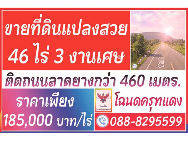 ►►► *** ขายที่ดินแปลงสวย 46 ไร่ 3 งานเศษ ซอย 21 สาย 4 วิวภูเขา ใกล้เขาพระยาเดินธง ขายเพียง 185,000 บาท/ไร่