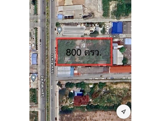 R624-044ขายที่ดินติดถนนสามวา 2ไร่ ติดถนน2ด้าน ด้านหน้า 40 เมตรติดถนนใหญ่ด้านข้างติดถนนซอย 80 เมตร ติดถนนถนนใหญ่สามวา หน้าที่ดินถนน 4 เลนสวยๆ