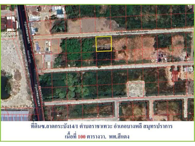 ขายที่ดินราคาต่ำกว่าตลาดซอยลาดกระบัง 14/1 ซอยราชา 16 เข้าซอยแค่ 400 เมตร ราชาเทวะ บางพลี สมุทรปราการ เหมาะสร้างบ้าน โกดั