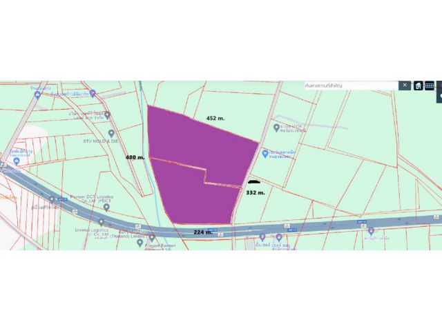ขาย ที่ดินผังสีม่วง แปลงใหญ่ ติดถนนใหญ่ เส้น 331 ไปถึงท่าเรือแหลมฉบัง มอเตอร์เวย์ และสายอีสาน