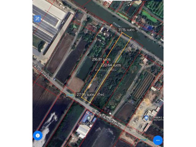 ขาย ที่ดินสวย 4 ไร่ ด้านหน้าติดถนนบ้านกล้วย - ไทรน้อย ด้านหลังติดคลองพระพิมล ห่างจากเมืองไม่ไกลมาก