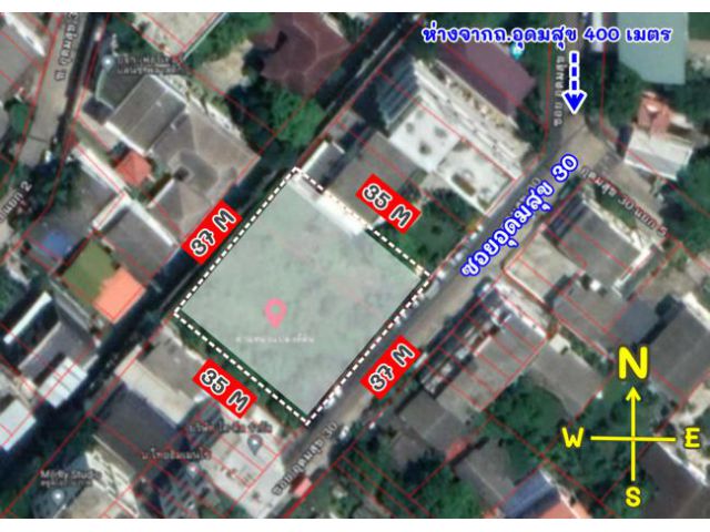 ขายที่ดินสุขุมวิท 103 ซอยอุดมสุข 30 (โรงเรียน สิริรัตนาธร) เนื้อที่ 324 ตารางวา พระโขนง กรุงเทพฯ