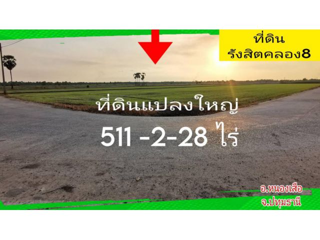 ขาย ที่ดิน หนองเสือ 511 ไร่ 2 งาน 28 ตร.วา เหมาะทำ โครงการหมู่บ้าน สวนเกษตร
