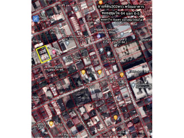 R624-034 ขายที่ดิน302ตรว.พร้อมอาคาร 6ชั้น ซอยสุขุมวิท64 ใก้ลโรงเรียนนานาชาติสิงค์โปร์