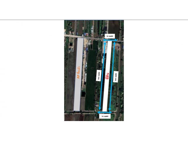 ขายที่ดิน เนื้อที่ 5-3-1 ไร่ ติดถนนบ้านกล้วย-ไทรน้อย กม.ที่9